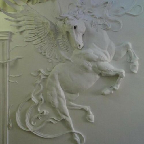 اجرای گچ نقش برجسته مدرن ، نقاشی کلاسیک سقفی و دیواری