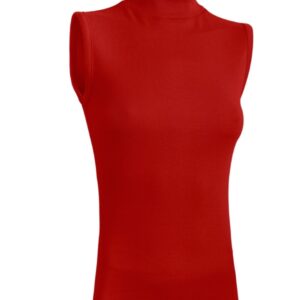 ‏تاپ‏ ‏زنانه‏ ‏یقه‏ ‎5‎ ‏سانت‏ ‏فاین‏ ‏ریپ‏ رنگ قرمز
