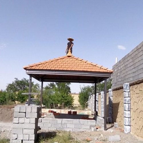 سقف شیبدار سفال طبرستان ورق پارکینگ سایبان اردواز