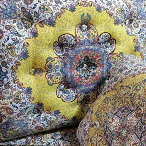 پشتی و نشیمن ترمه شاهنشین یزد