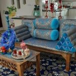 پشتی و نشیمن ترمه شاهنشین یزد