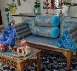 پشتی و نشیمن ترمه شاهنشین یزد
