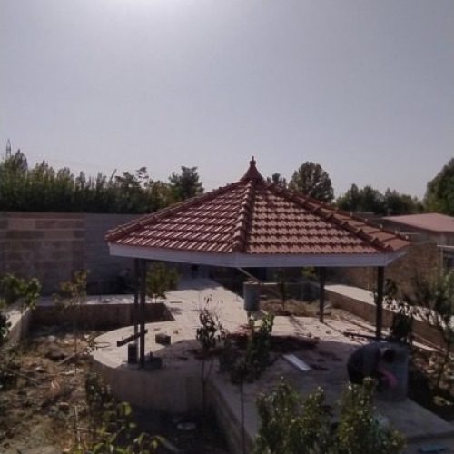 سقف شیبدار سفال طبرستان ورق پارکینگ سایبان اردواز