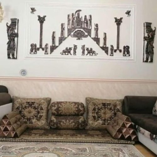 پشتی و نشیمن ترمه شاهنشین یزد