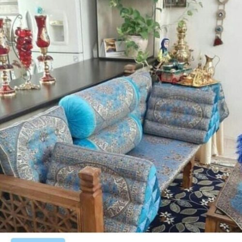 پشتی و نشیمن ترمه شاهنشین یزد