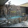 نمای طرح چوب و سنگ سیمانی