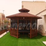 روفگاردن و آلاچیق چوبی زمستانی ،کلبه چوبی و سایه بان