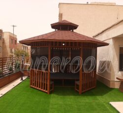 روفگاردن و آلاچیق چوبی زمستانی ،کلبه چوبی و سایه بان